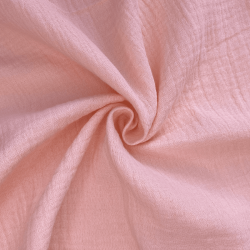 Ткань Муслин Жатый (Ширина 1,4м), цвет Нежно-Розовый (на отрез) в Королёве