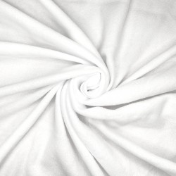 Ткань Флис Односторонний 130 гр/м2 (Ширина 150см), цвет Белый (на отрез) в Королёве