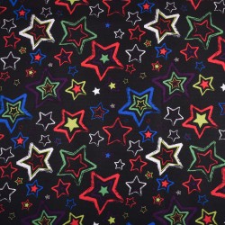 Ткань Oxford 600D PU (Ширина 1,48м), принт &quot;Звезды на черном&quot; (на отрез) в Королёве