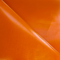 Ткань ПВХ 450 гр/м2 (Ширина 1,6м), цвет Оранжевый (на отрез) в Королёве