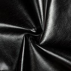 Ткань Дерматин (Кожзам) для мебели (Ширина 138см), цвет Черный (на отрез) в Королёве