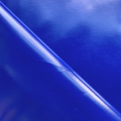 Ткань ПВХ 450 гр/м2 (Ширина 1,6м), цвет Синий (на отрез) в Королёве