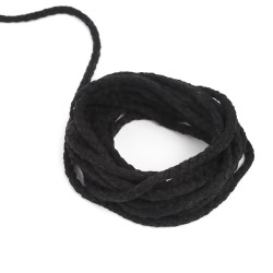 Шнур для одежды тип 2, цвет Чёрный (плетено-вязаный/полиэфир)  в Королёве